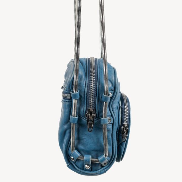 Alexander Wang Mini Brenda Blue Leather Crossbody Bag - Picture 3 of 9